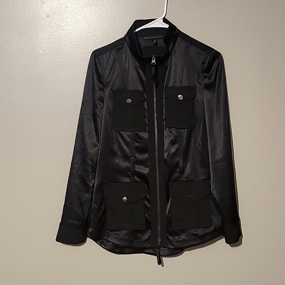 White House Black Market Jacket‎ Womens 0 Satin Full Zip